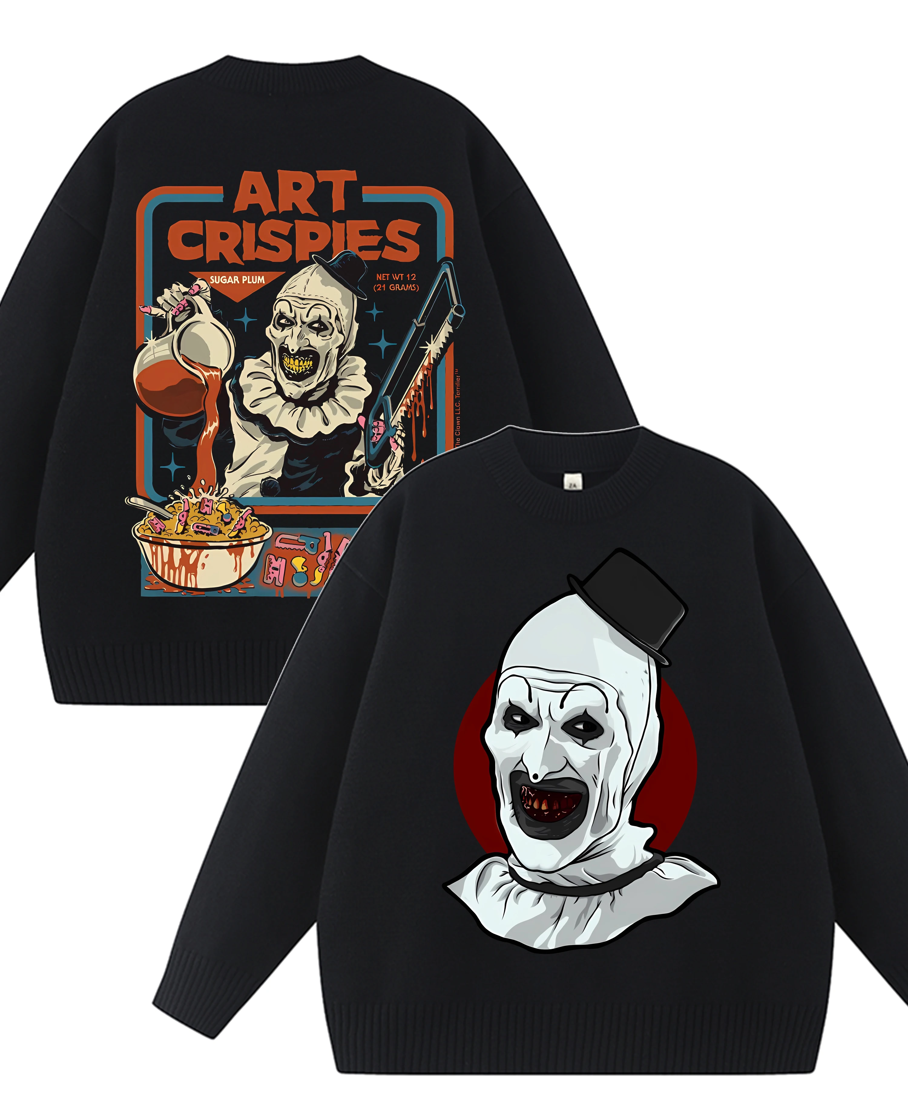 Art Crispies Terror Clown Warm Sweater Men's and Women's Wear