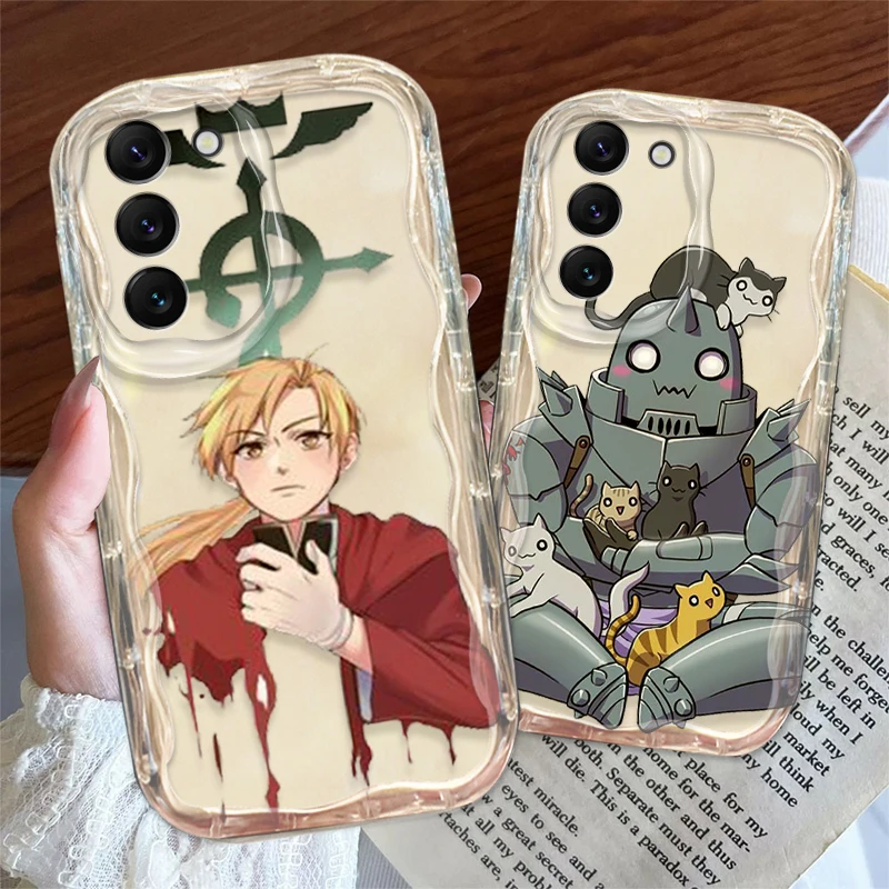 Fullmetal Alchemist Cover For S21 S23 S24 Ultra Plus FE A55 A35 A25 A05S A54 A53 A52 A33 A32 Wave Oil Phone Case