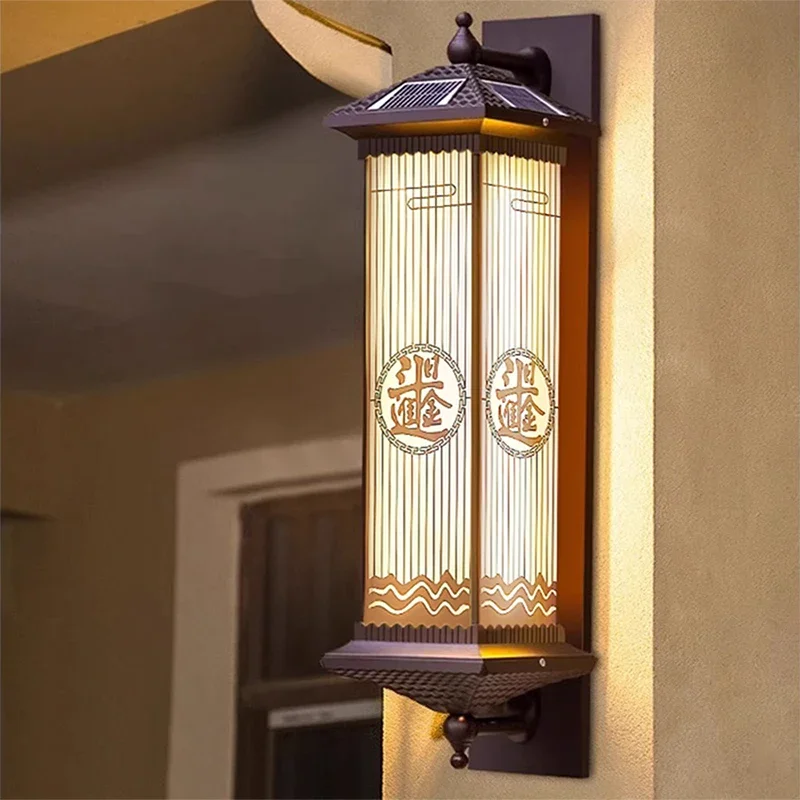 BERTH Contemporary Solar Outdoor Wall Lamps Simplicity Waterproof Creative Balcony Hallway Courtyard Villa Gate Hotel