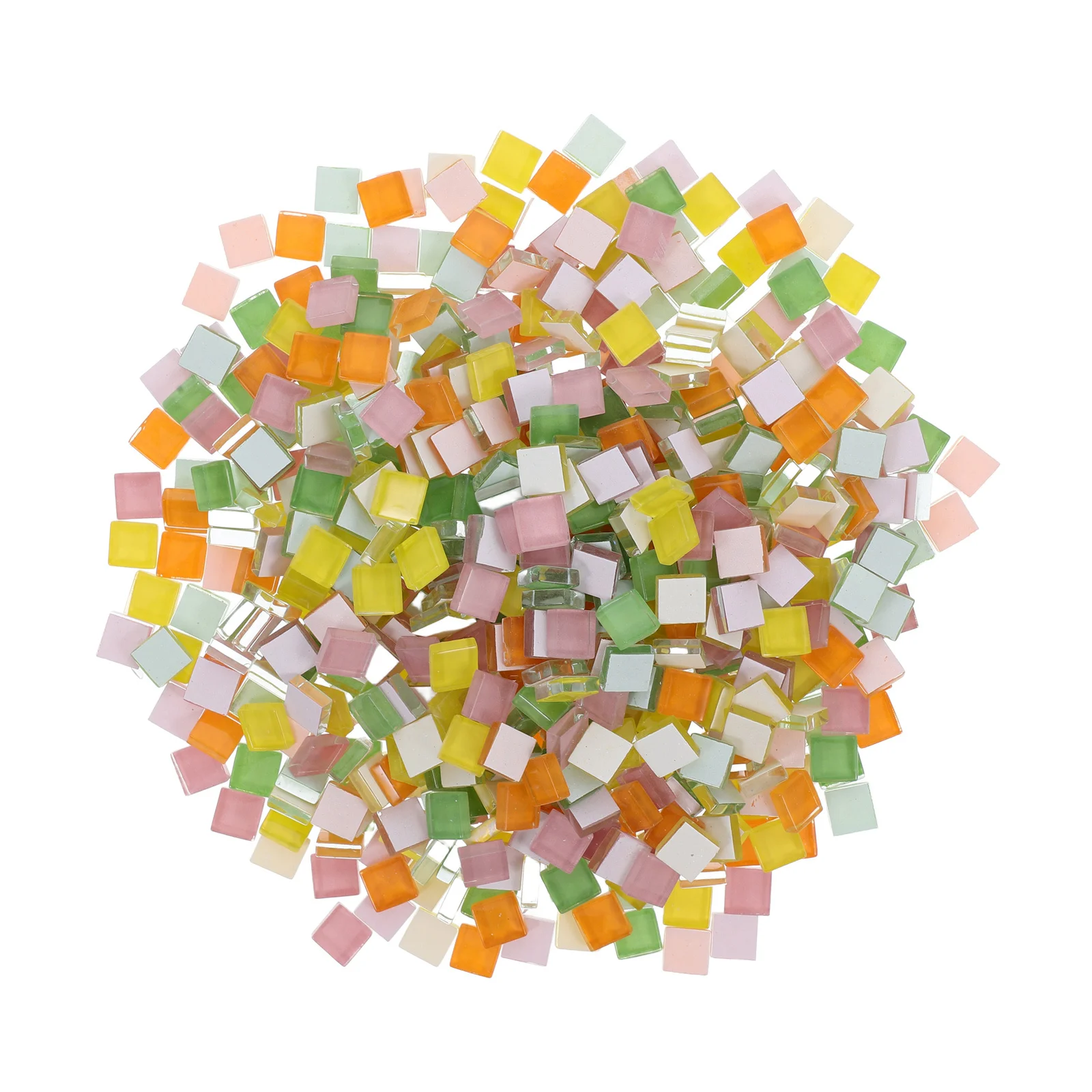 

2 Bags Vibrant Glass Square Tiles DIY Mosaic Crafts Home Decoration Smooth Edges Glass Pieces Mosaic Supplies Kit