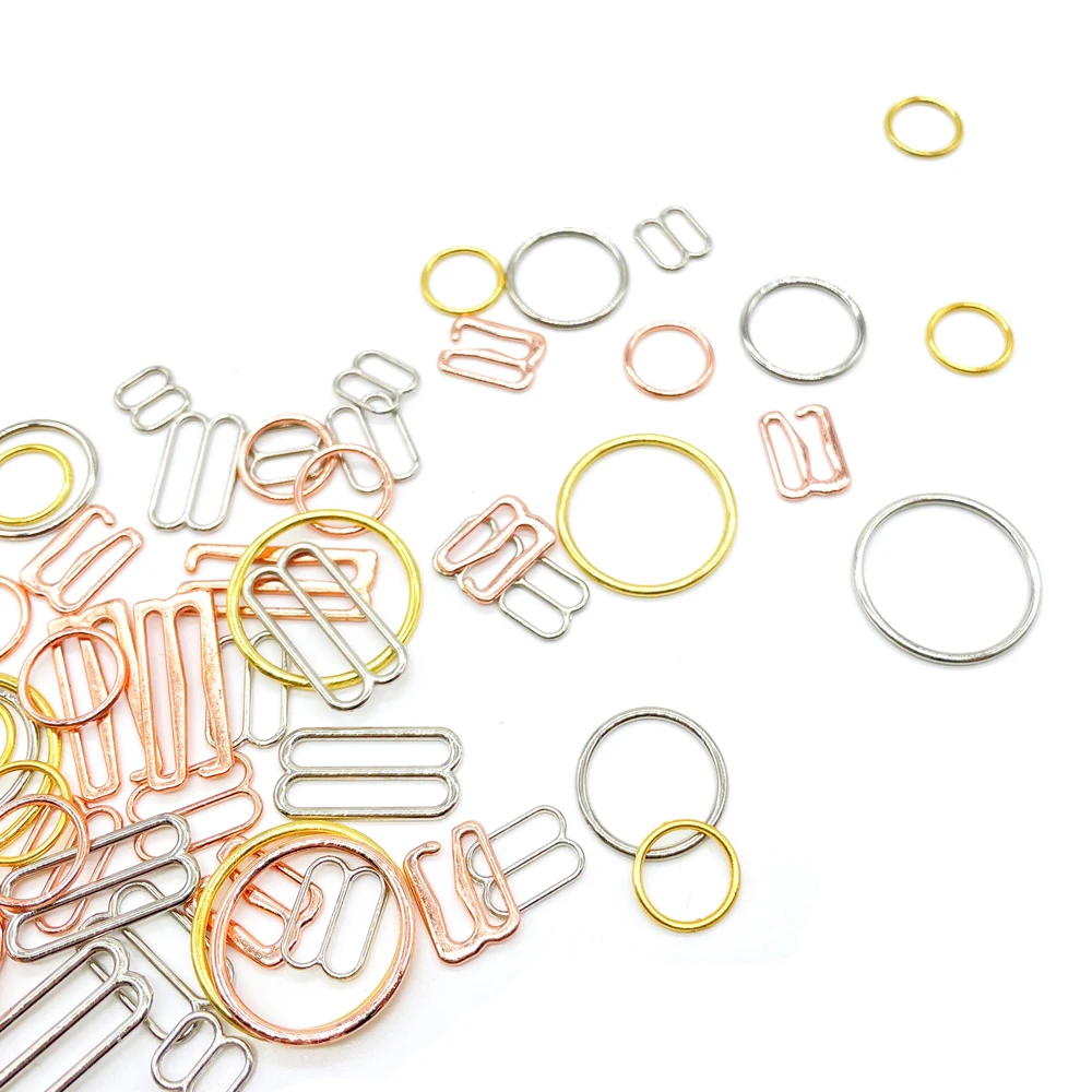 100 Stück 6mm~25mm Metall-BH-Ringe und -Schieber, Riemenversteller, Schnallen, Unterwäsche-Schieber, Ringclips zur Lingerie-Verstellung – Detail 11