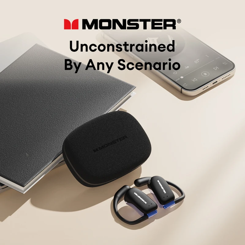 

Водонепроницаемые наушники Monster XKO07 с поддержкой Bluetooth V5.3, Hi-Fi стереонаушники с длительным временем работы от батареи и микрофоном