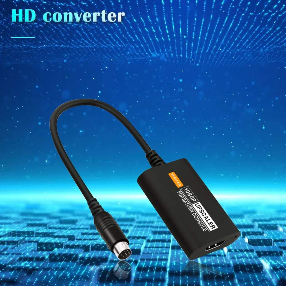 وحدة تحكم الألعاب إلى محول HDMI متوافق مع سيجا زحل 1080P HDTV محول عدة مع كابل 16/9 4/3 لوازم