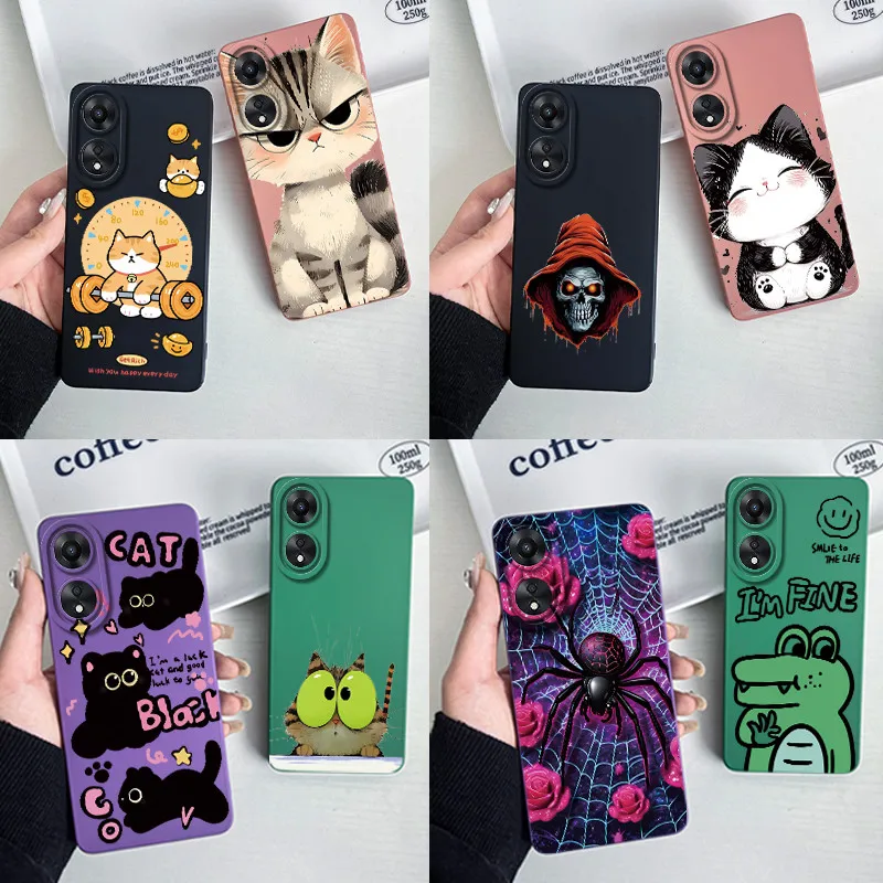 For Oppo A78 4G / A78 5G CPH2565 CPH2483 CPH2495 Phone Case Casing Silicone Sweet Fashion Painted Lovely Flower Printed Cover