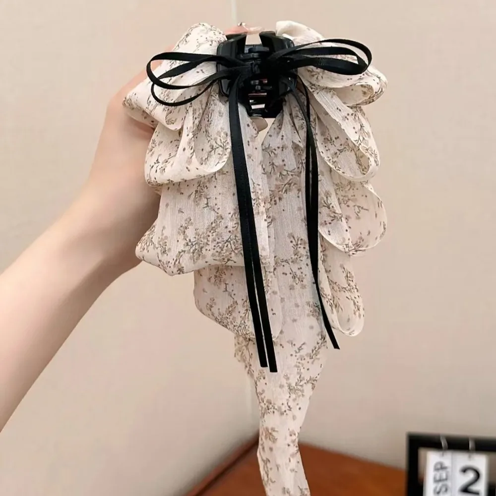 

1Pcs New Volumizing Chiffon Hair Clip Fashionable Elegant Tail Clips Hair Claw Hair Accessories