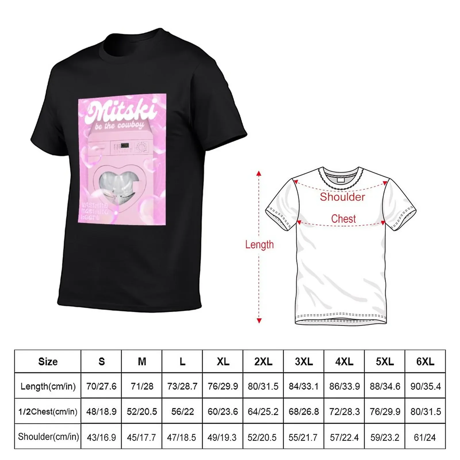 Neue Mitski - Waschmaschine Herz T-Shirt Sweatshirts Hippie-Kleidung Sommeroberteile Übergroßes T-Shirt Herren-T-Shirts