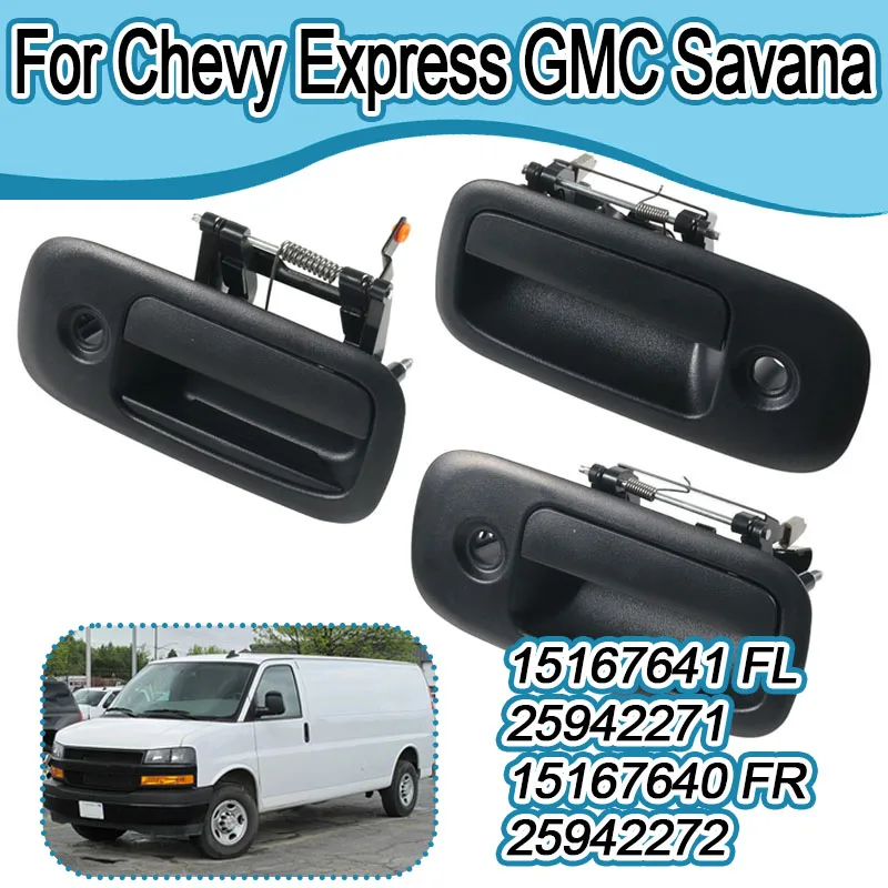 

For Chevrolet Express GMC Savana Pockmarked Black Car Exterior Door Handle 25942271 25942272 25942270 15739871 25942270