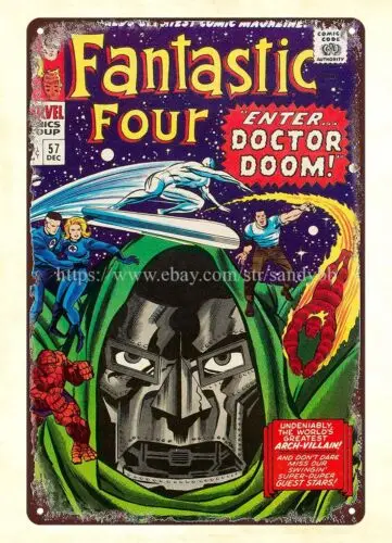 home deco 1966 fantastic four  comic   metal tin sign