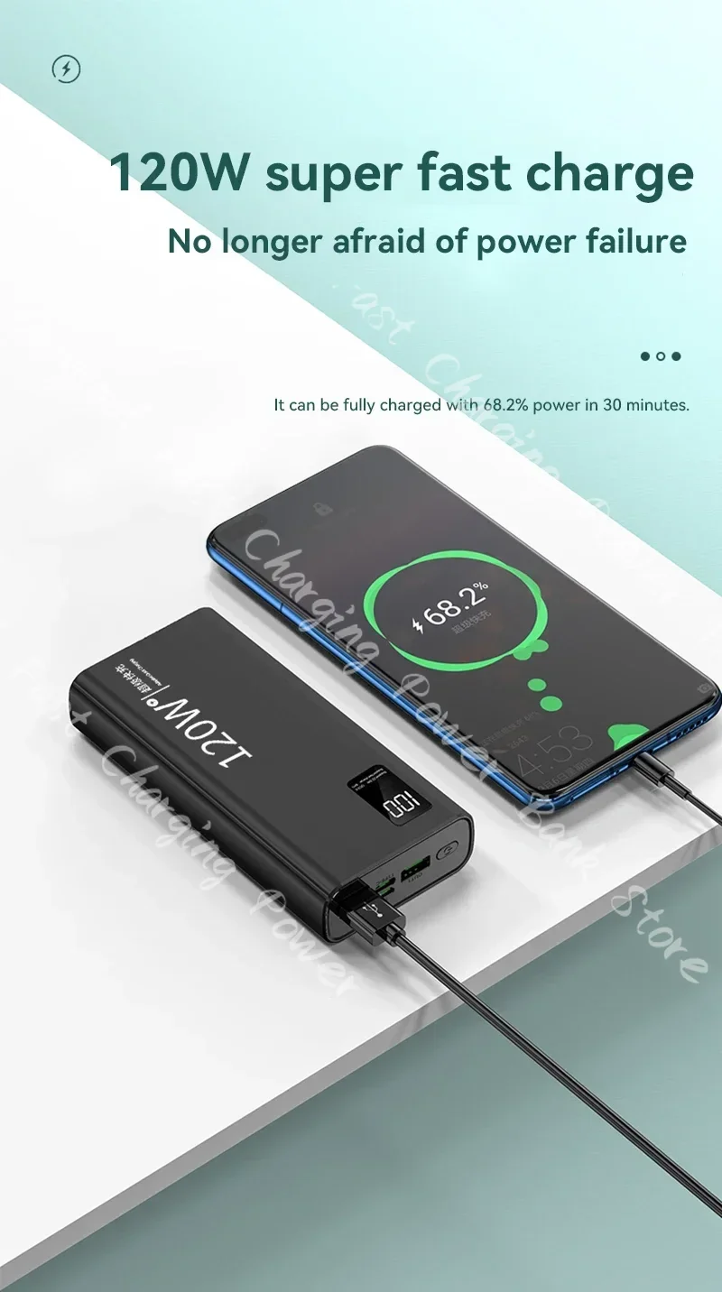 Xiaomi 50000mAh Large Capacity Power Bank Portable  UAB-C 120W Super Fast Charging Mobile External Battery For iPhone 17 Samsung