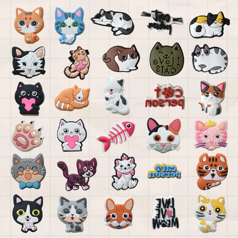 

Kitten Dried Fish Shoe Charms for Sandals Women Clogs Pins Shoe Decorations Accessory Men Badges Kids Shoes