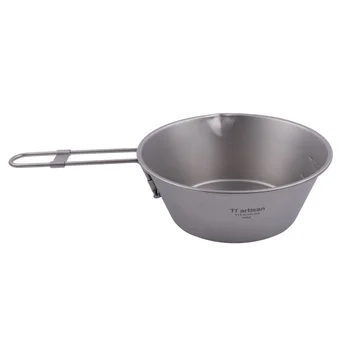 야외 티타늄 시에라 컵 초경량 접이식 캠핑 그릇 냄비, 하이킹 접이식 경량 캠핑 액세서리, 1 세트