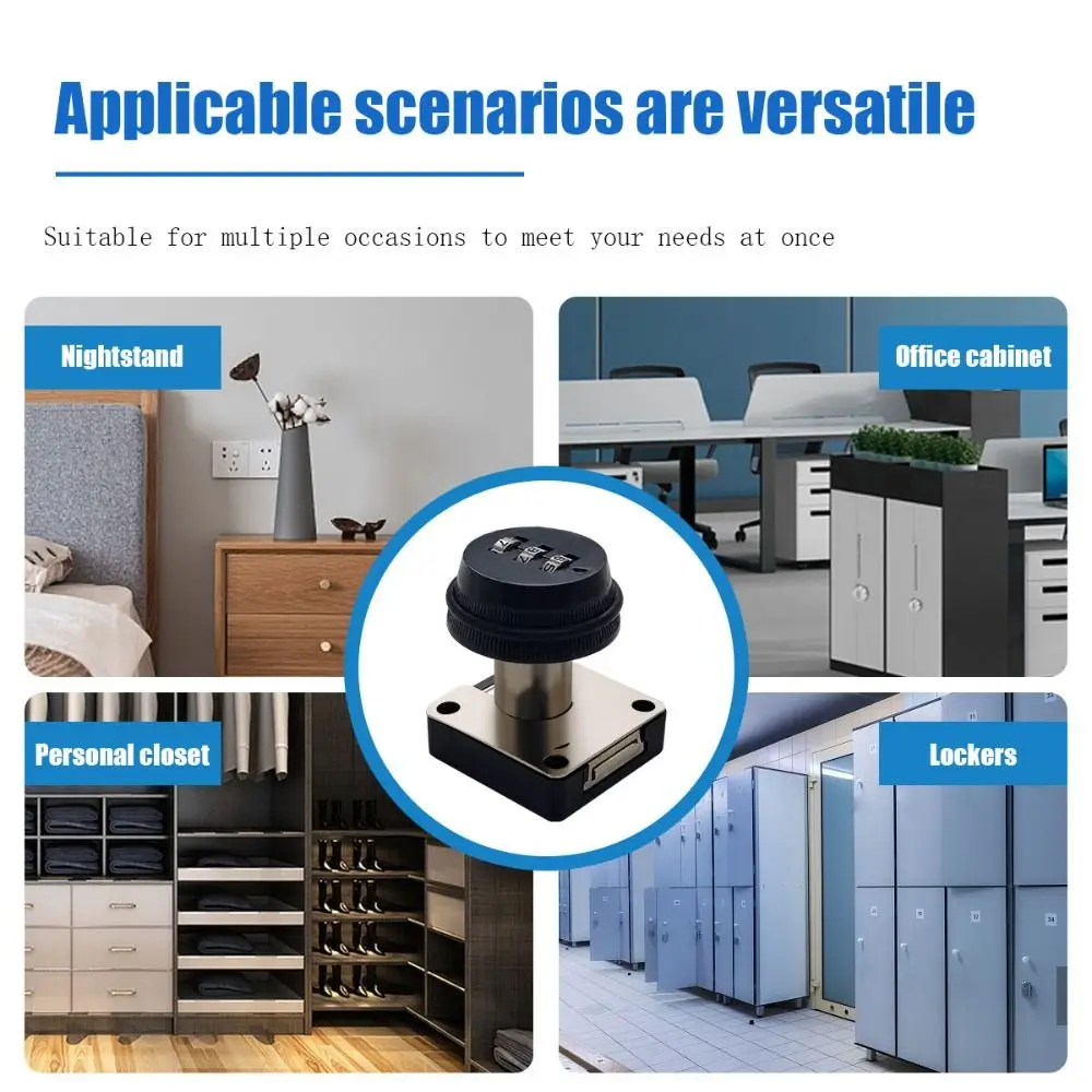 3-Digit Password Door Lock Keyless Easy to Install Cabinet Password Lock Zinc Alloy and ABS solid Mechanical password lock