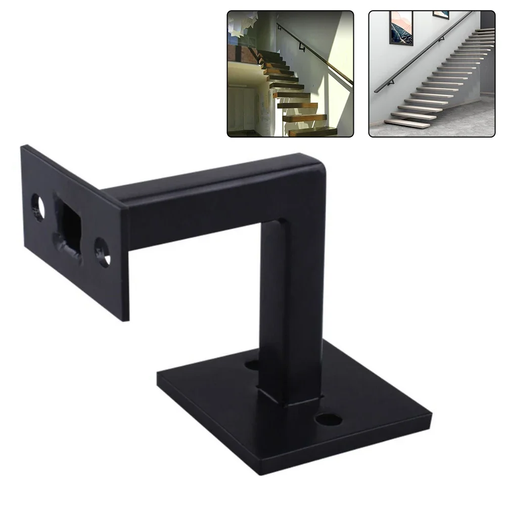 1PC Handrail Brackets Stainless Steel For Offices Schools Gyms Ramps Halls Wall Support Hand Rail Black Stair Handrail Bracket