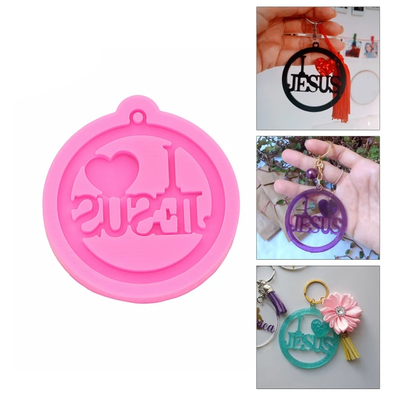 

JESUS Christian Epoxy Resin Mould Jesus Pendant Religion Keychain Silicone Molds DIY Crafts Jewelry Decorations Casting Tools