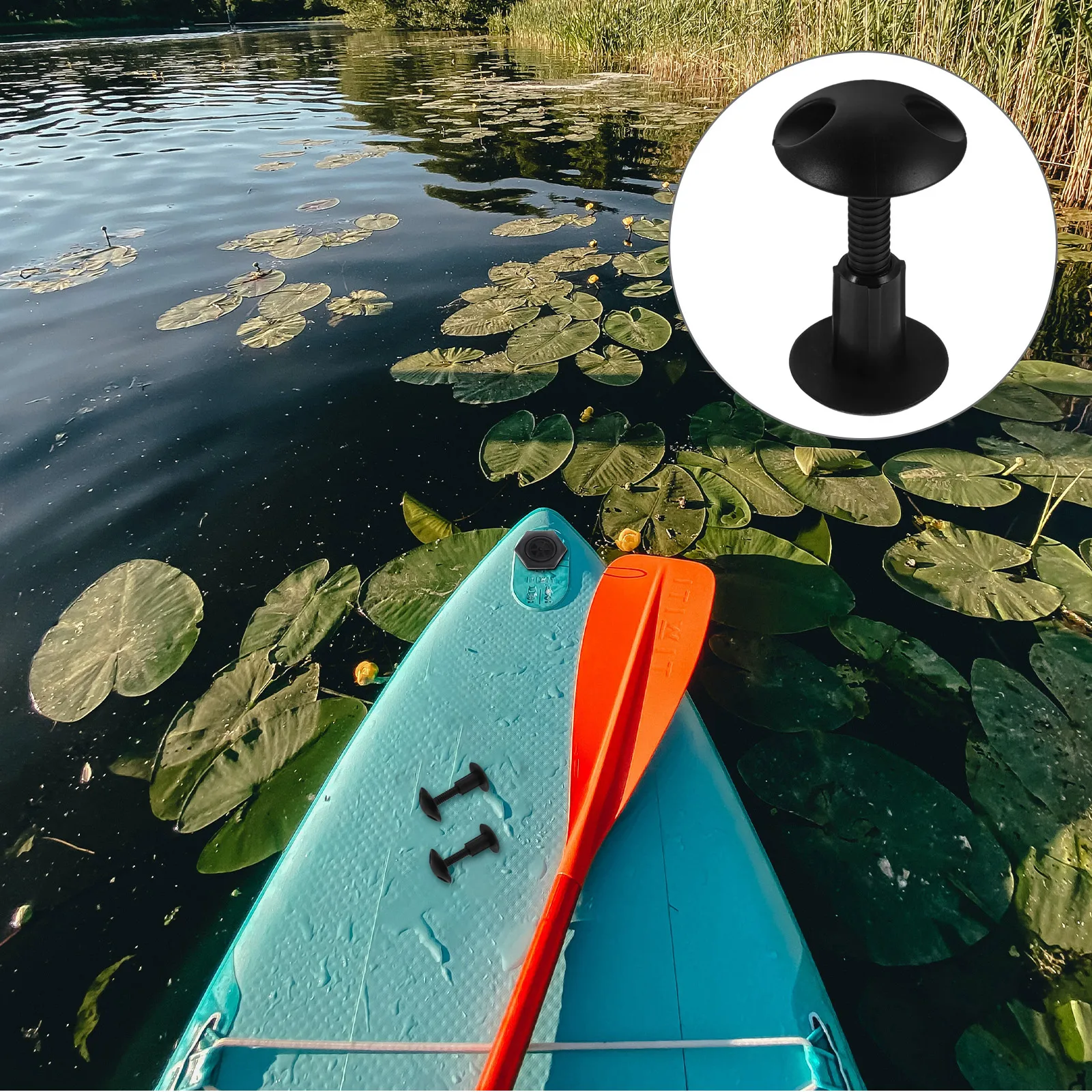 

2Pcs Plastic Surfboard Plug Kit - Smooth Round Head Leash Mount for Soft Board Repair, Strong Rope Holder and Non-Slip Leash