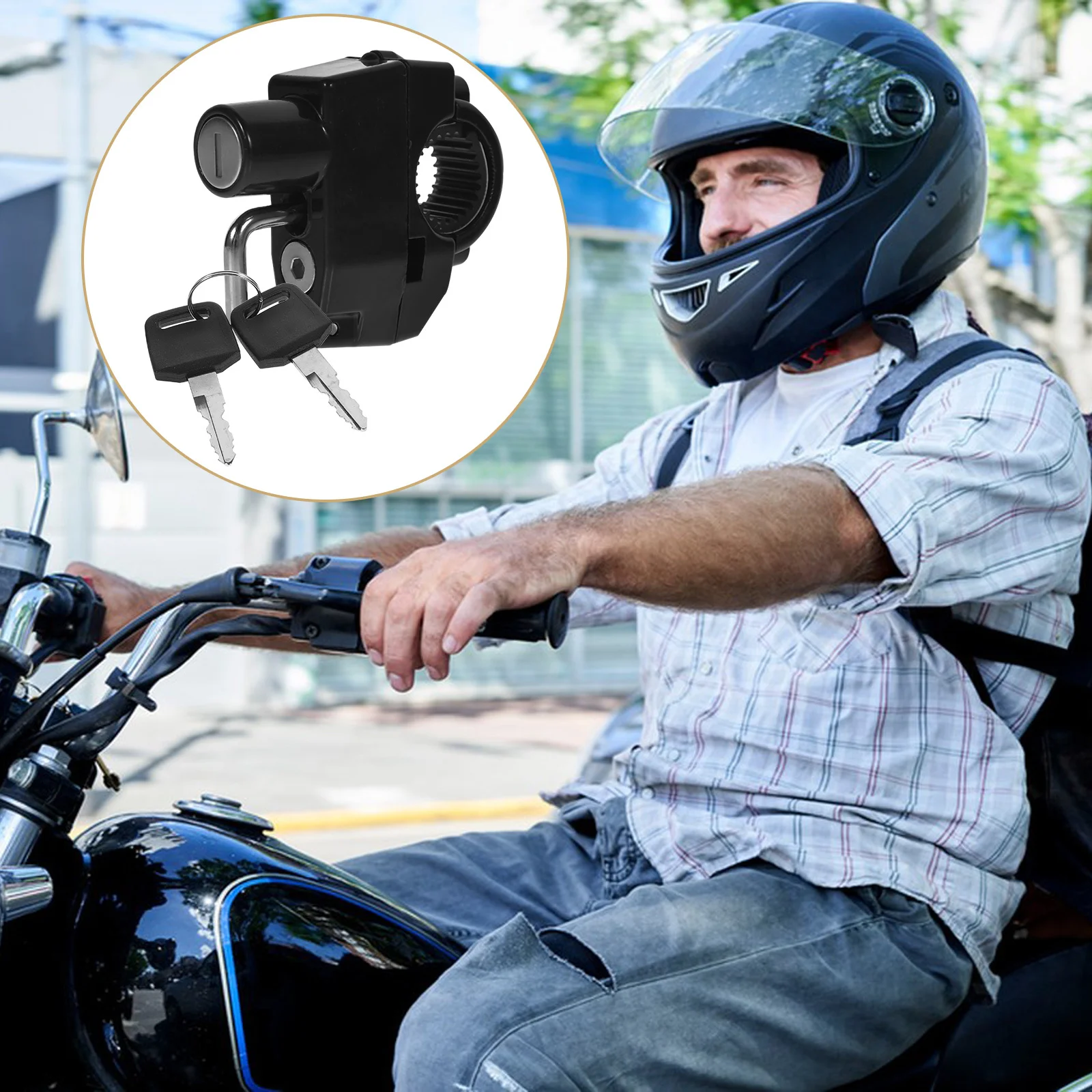 

1Set Anti-Theft Lock Motorcycle Security Lock for Bike Scooter Heavy Duty Portable Fixing Device ABS Aluminum