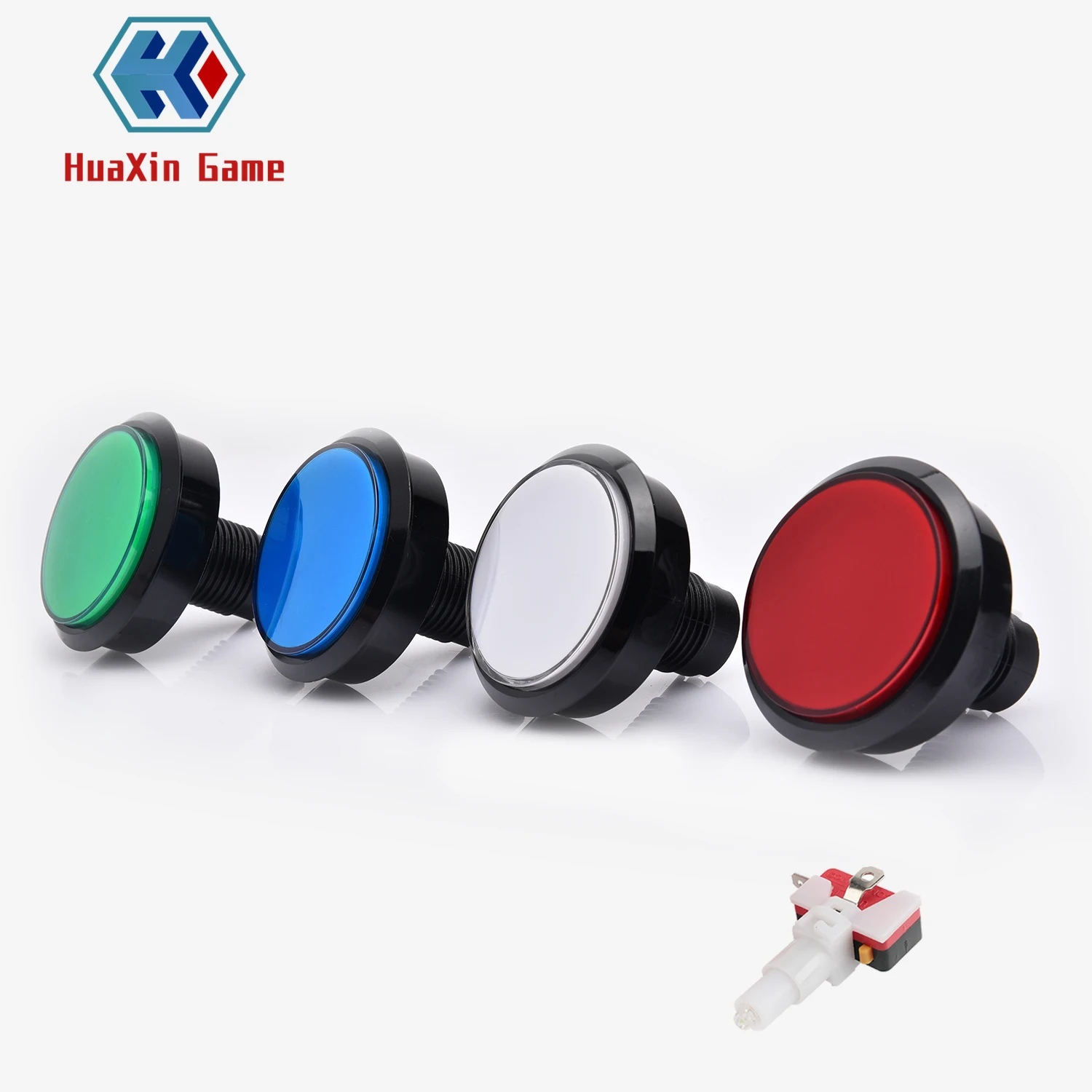 60 MM Flat / 5 V 12V LED Light Lamp Round Player Push Button Micro Switch For Arcade Video Game Machines cabinet