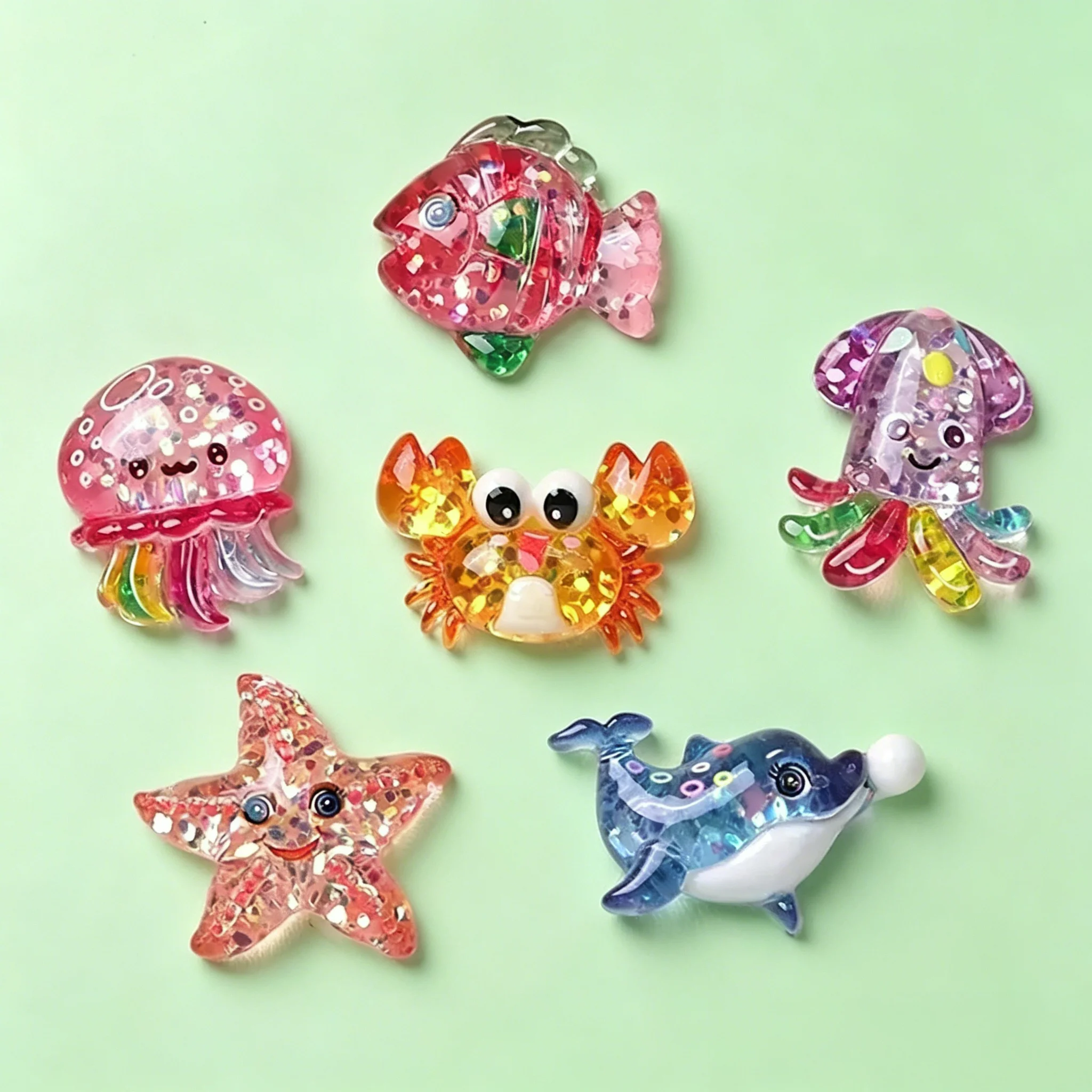 10個入り パステルカラー シャイニーオーシャン フラットバ - Resin Art Glitter のレビューと価格