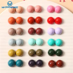 WFFNNKC 30Pcs 12mm Multicolor Round Half Pill Resin Accessory DIY Earring Hair Clip Phone Decor Materials Shoe Buttons Ornaments