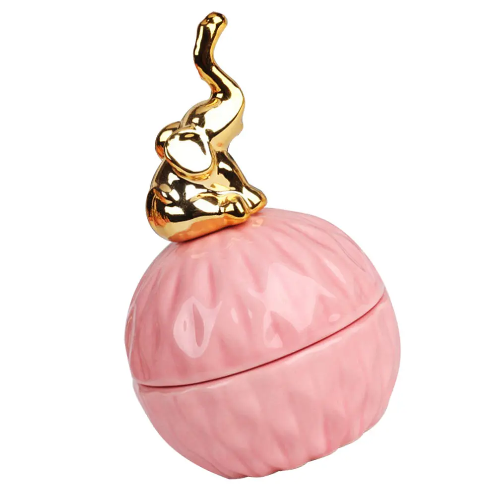 

Creative Pink Ceramic Jewelry Box Ring Container Candy Jar Storage Bottle Party Candy Box Snacks Gift Gift Cans