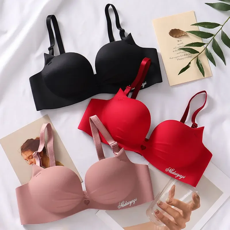 Women Sexy Off Shoulder Bras Ladies Seamless Push Up Bra Lingerie Solid Color Underwear Нижнее Бельё Женское Топ Женский