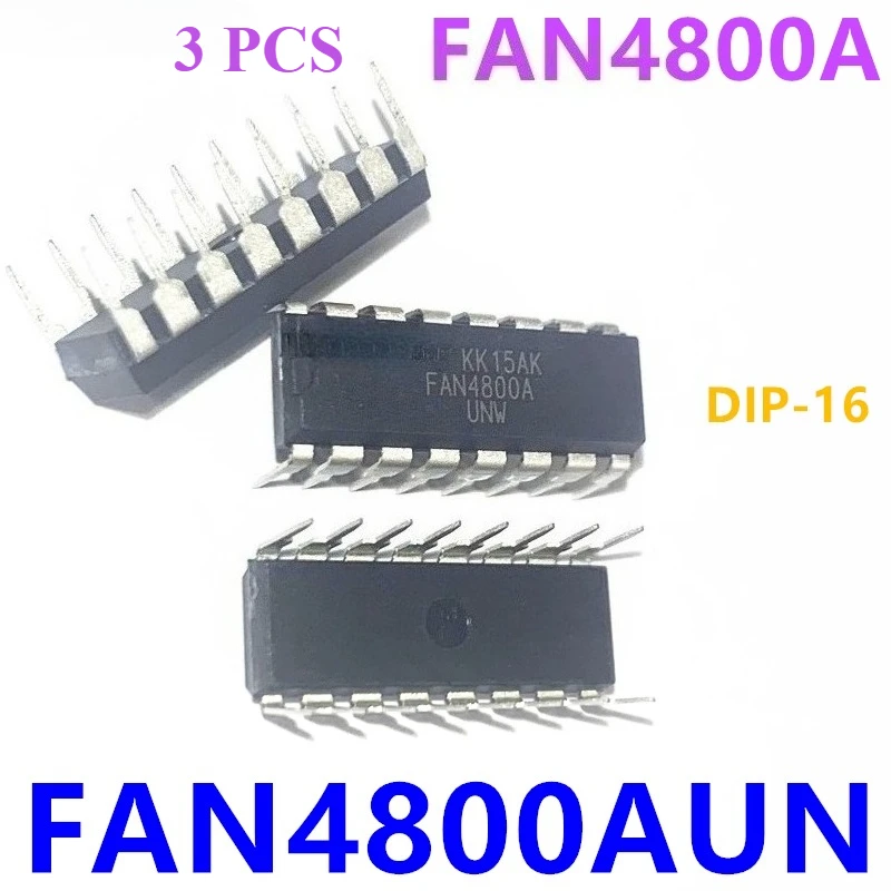 (3 PCS) FAN4800AUN DIP-16 FAN4800A Direct IC Combinação de controlador PFC/PWM de baixa corrente de partida