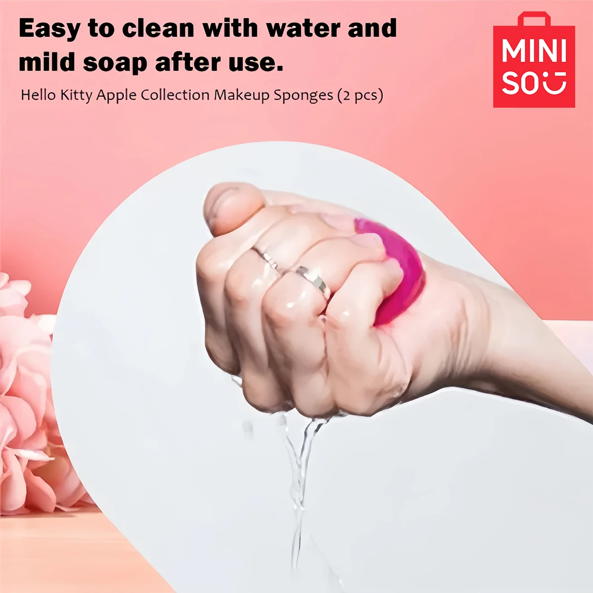 MINISO HelloKitty Apple Season Collection Makeup Egg 2-pack spons poederdons droog nat combinatie