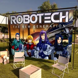 Cartoon R-ROBOTECHS Banner INS Style Outdoor Party Decoration Atmosphere Flag