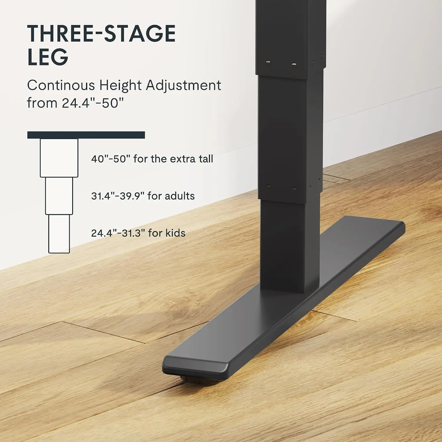 Bamboo Standing Desk Dual Motor 3-Stage Height Adjustable 55x28 Inch 330lbs Heavy Duty w/Cable Management & Wheels, Customized