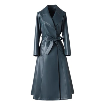 Nuovo Donne Cappotto in pelle ...