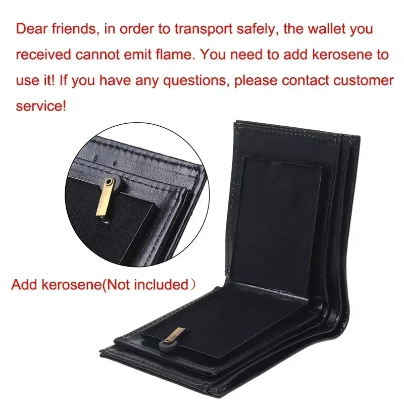 Magic Flame Wallet Lighter Coal Oil Fire Wallets Street Magic Perform Magician Wallet Gadgets Smoking Accessories Gift for Men view 4