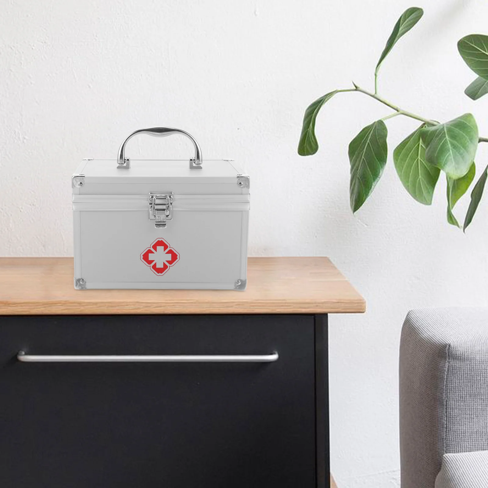 صندوق دواء ذو سعة كبيرة، مشبك أمان للزاوية المستديرة، حافظة طبية محمولة للتخييم المنزلي والسفر وتخزين الإسعافات الأولية #5