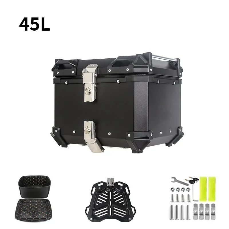 45l Quick Release Motorcycle Luggage Aluminum Top Box Scooter Storage Top Box For Motorcycle Tail Box Custom