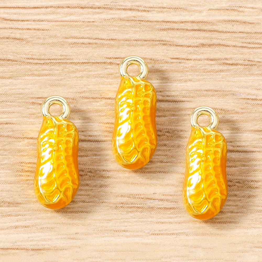Tusember 5 Stück Niedliche Erdnuss-Simulationsanhänger Erdnuss-Dangle-Charm-Perlen für DIY Sterling Marken-Armband Schmuckherstellung – Detail 2