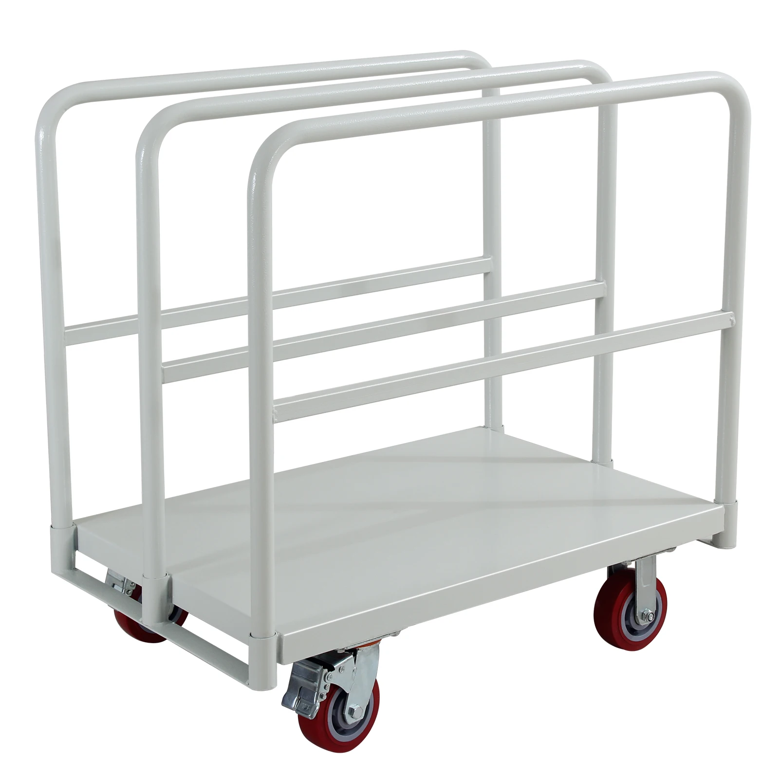 Panel Cart Heavy Duty Flatbed Cart with 5 Swivel Caster 2500LBS Lumber Drywall Mattress Cart Transporting Platform Truck