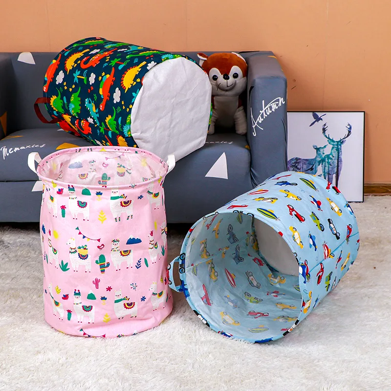 

Cartoon Laundry Basket Large Capacity dirty clothes Hamper Foldable Children's Toys Bin bucket Waterproof Sundries Organizer