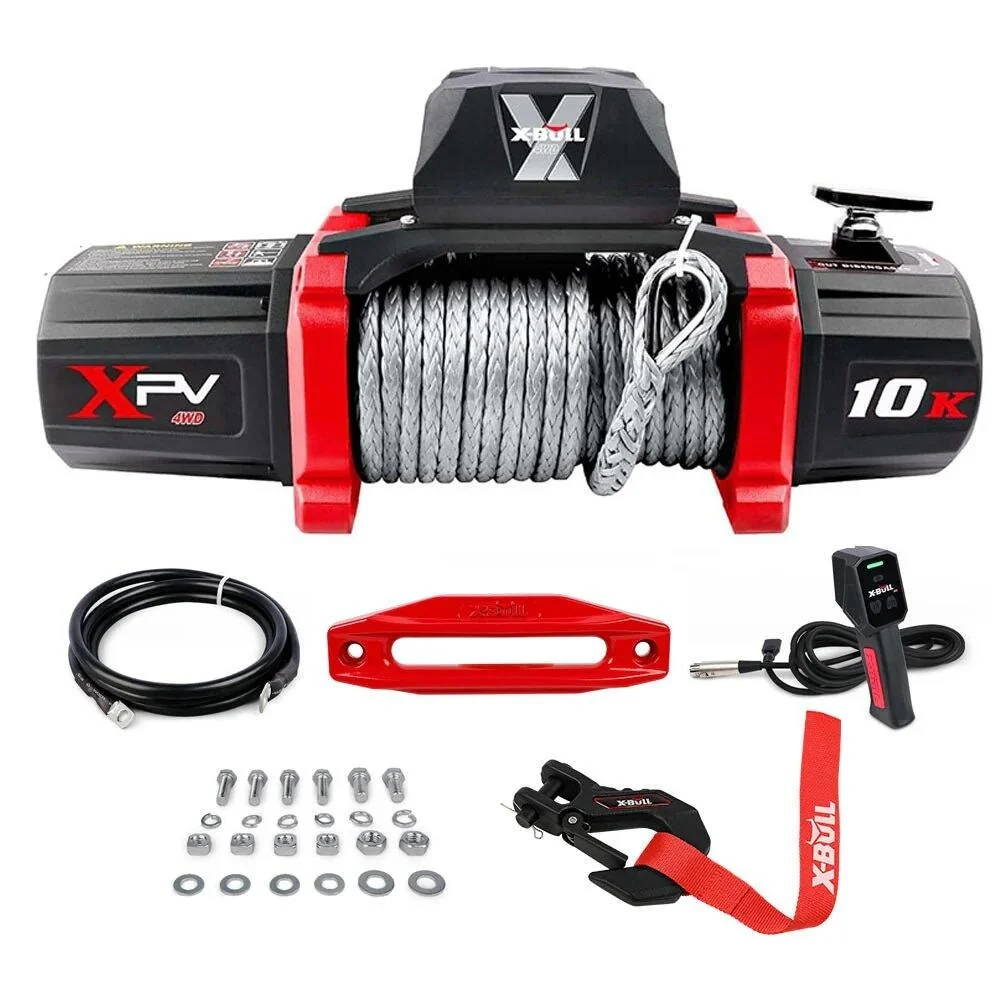 

X-BULL Electric Winch XPV 10000 LBS 12V Synthetic Rope SUV Jeep Truck 4WD