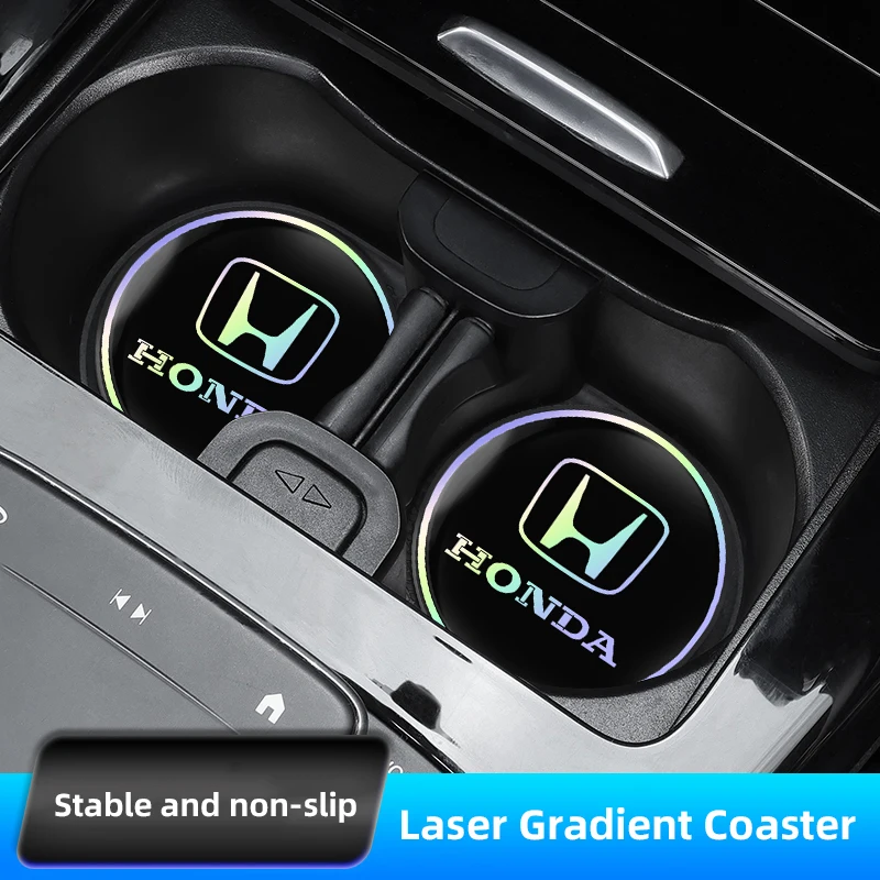 Alfombrilla para taza de agua para coche, accesorios de almacenamiento para Interior de coche, para Honda Civic Accord Fit Jazz Pilot CRV Odyssey City HRV Passport, 2 uds.