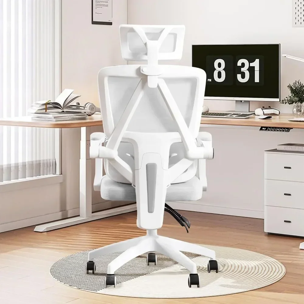 

Ergonomic Home Office Chair Work Swivel Chairs with Wheels, Breathable Mesh Back Gaming Chair Adjustable Headrest