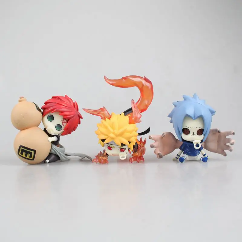 Anime Q Version Naruto Three Brothers A Crafty And Villainous Person PVC Figure Toys Kids Toys Gifts Car Ornament 7cm