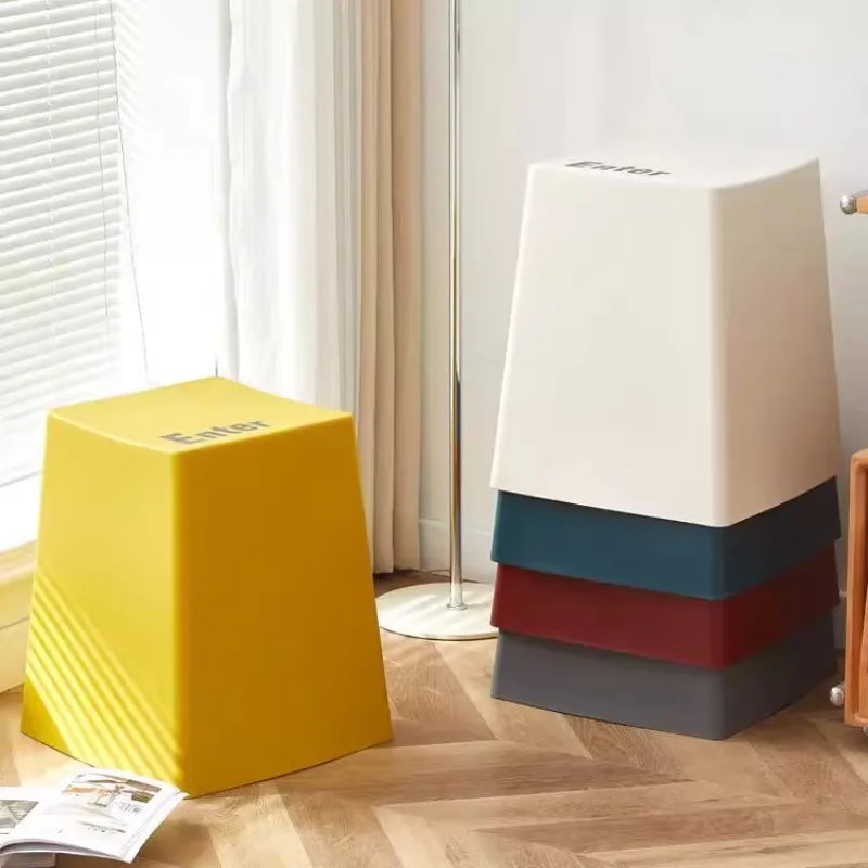 

Color Keyboard Plastic Stool Creative Simple Living Room Table Foot Stool Minimalist Keyboard Glue Bench Multifunction Furniture