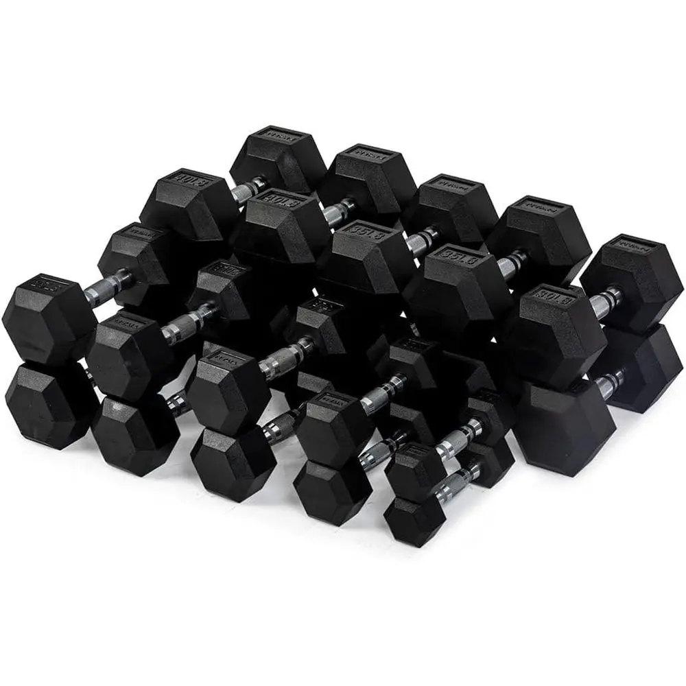 

Hexagonal Dumbbells Set, 5-50 LB Pairs, Roll-Resistant, Chrome-Handled, Strength Training Equipment