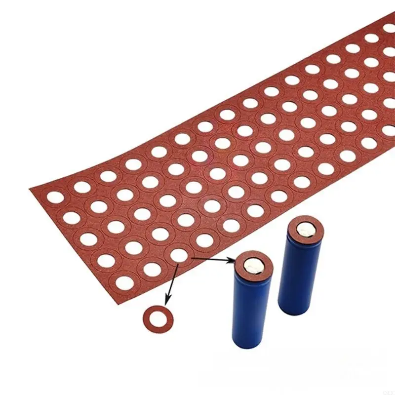G92C Battery Insulation Adhesive Covers Insulator Gasket for 18650 Cells,Paper Sheet for Positive-End Coverage, Repair Use, and