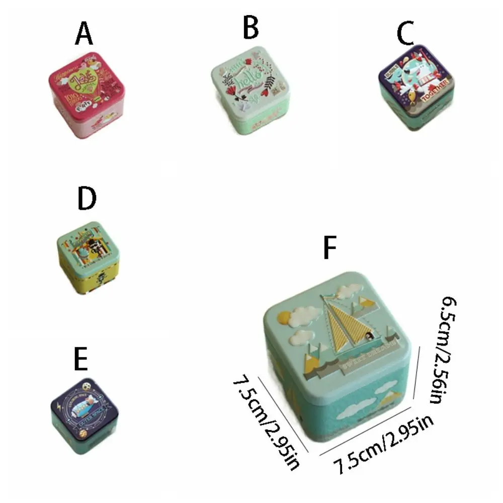 Metal 3D Cartoon Tinplate Box Small Square Candy Tin Box Biscuit Cosmetic Jewelry Organizer Case for Wedding Gift Box