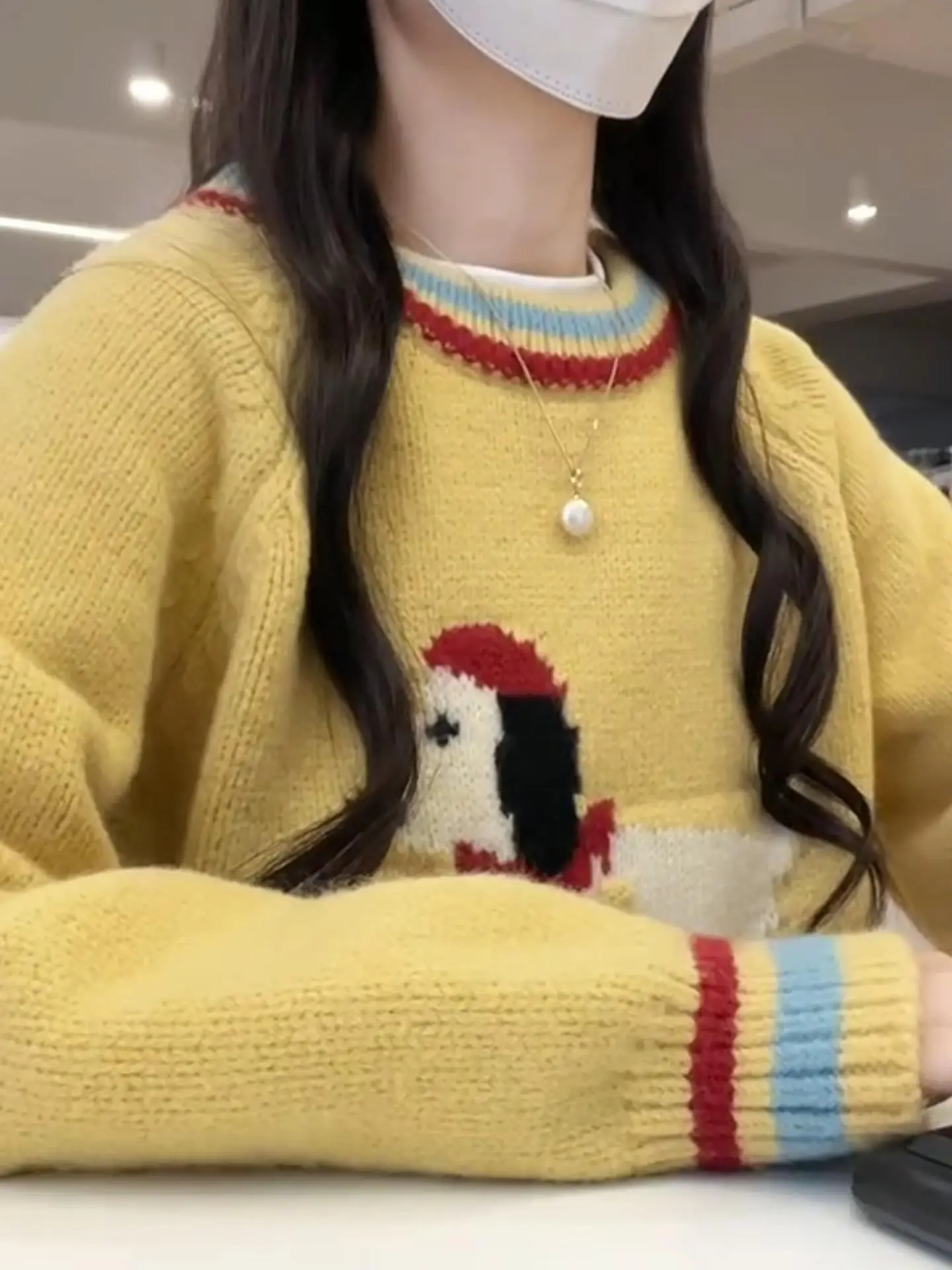 الكورية Sle الكلب نمط محبوك سترة المرأة الخريف الشتاء جديد وصول التخسيس أعلى لينة مريحة طويلة Sve جولة Ne