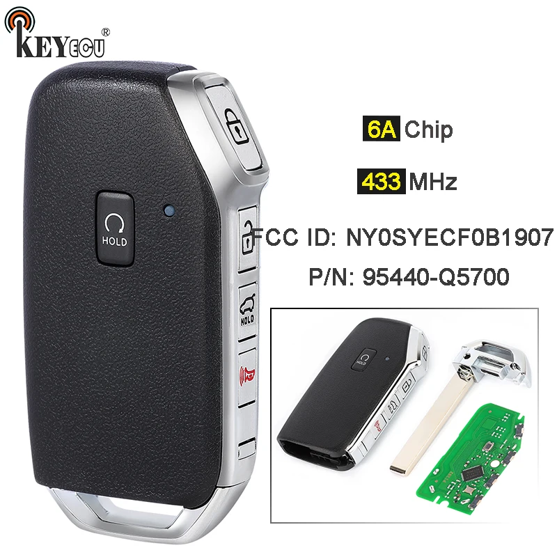 KEYECU 433MHz 6A Chip PN: 95440-Q5700 FCC ID: NYOSYEC5FOB1907 Keyless-Go Smart Remote Car Key Fob for Kia Seltos 2022 2023 2024