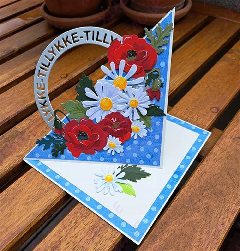 Papaveri Buttercup Metallo Fustelle Per 2025 Scrapbooking Fabbricazione di Carta Goffratura Artigianato di Carta Fustellata Fare Stencil Modello