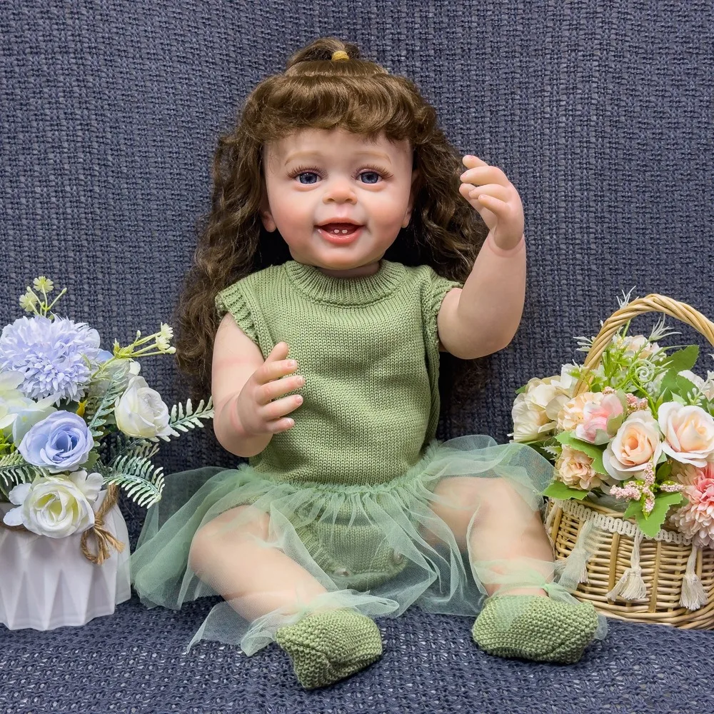 Muñeca de simulación nueva muñeca Reborn de vinilo suave realista de 55CM puede sentarse o acostarse y ser un amigo de la muñeca W-211-1