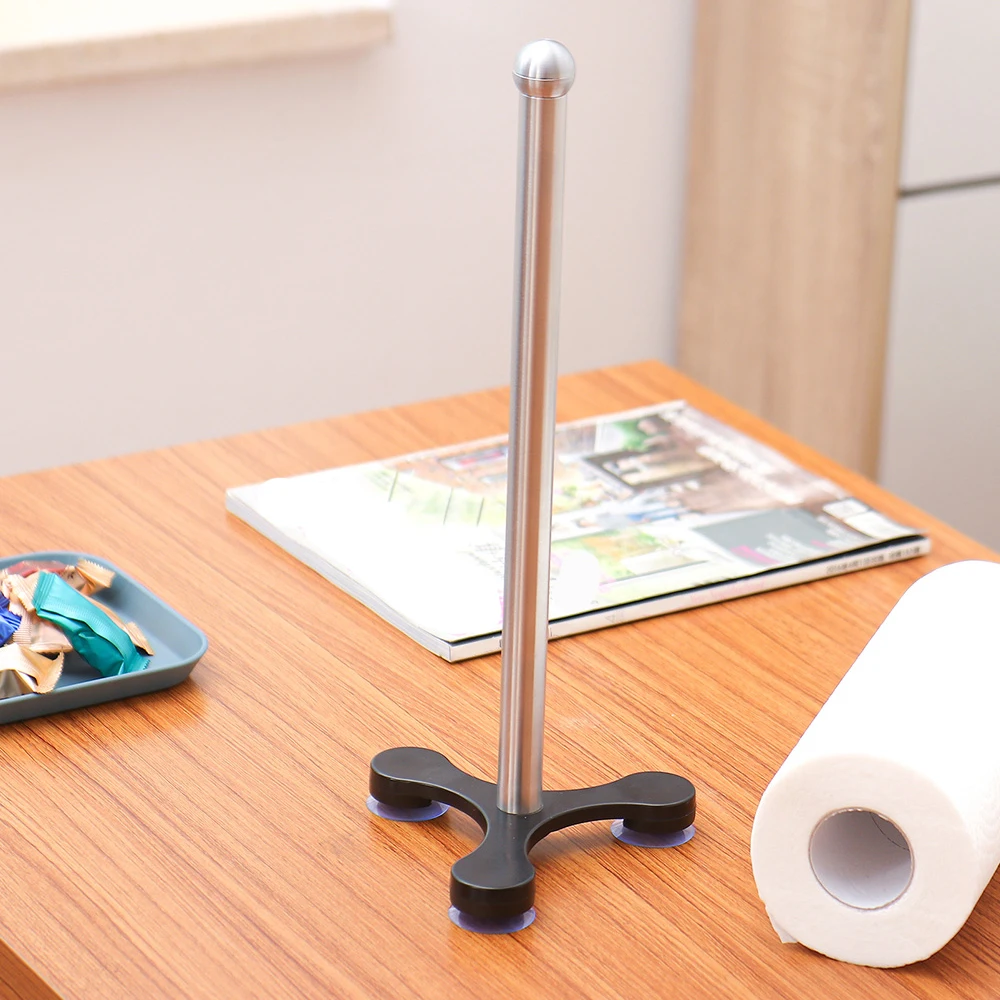 ORZ Christmas Standing Paper Towel Roll Holder for Kitchen Bathroom with Weighted Base Suction Cups for One-Handed Operation
