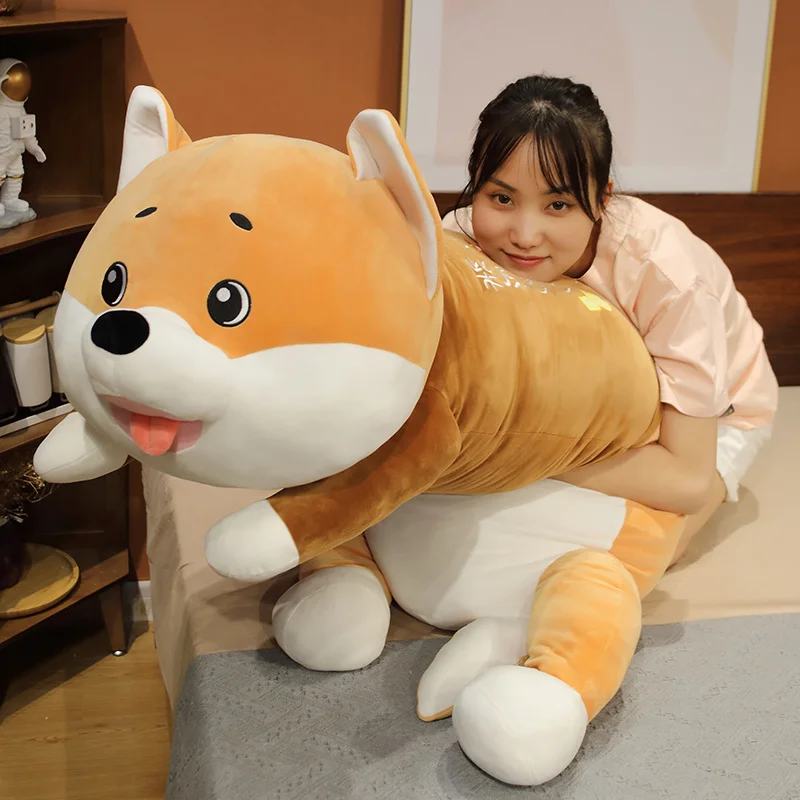 

Kawaii Plush Shiba Lying Stuffed Dog Giant Inu Doll Lovely Animal Children Birthday Gift Corgi Plush Pillow Toy Nice Gift